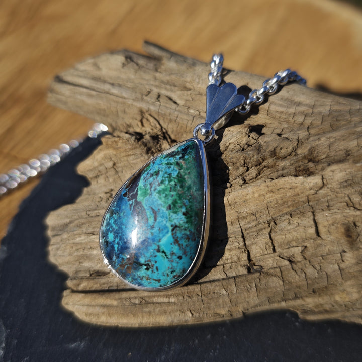 Shattuckit Extraqualität Unikat Tropfen gefasst in Silber 925