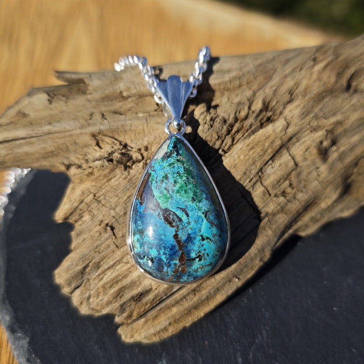 Shattuckit Extraqualität Unikat Tropfen gefasst in Silber 925