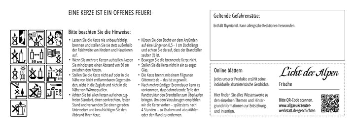 Die Frische - Licht der Alpen - Allgäuer Heilkräuter Duftkerze