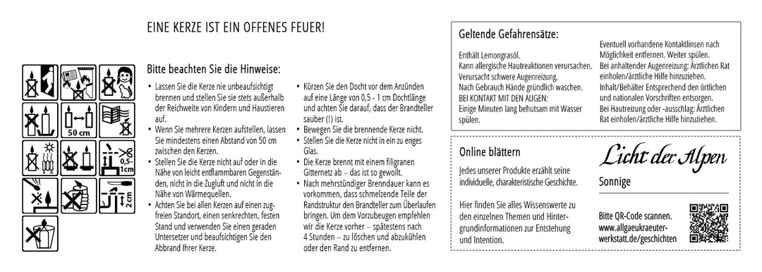 Die Sonnige - Licht der Alpen - Allgäuer Heilkräuter Duftkerze
