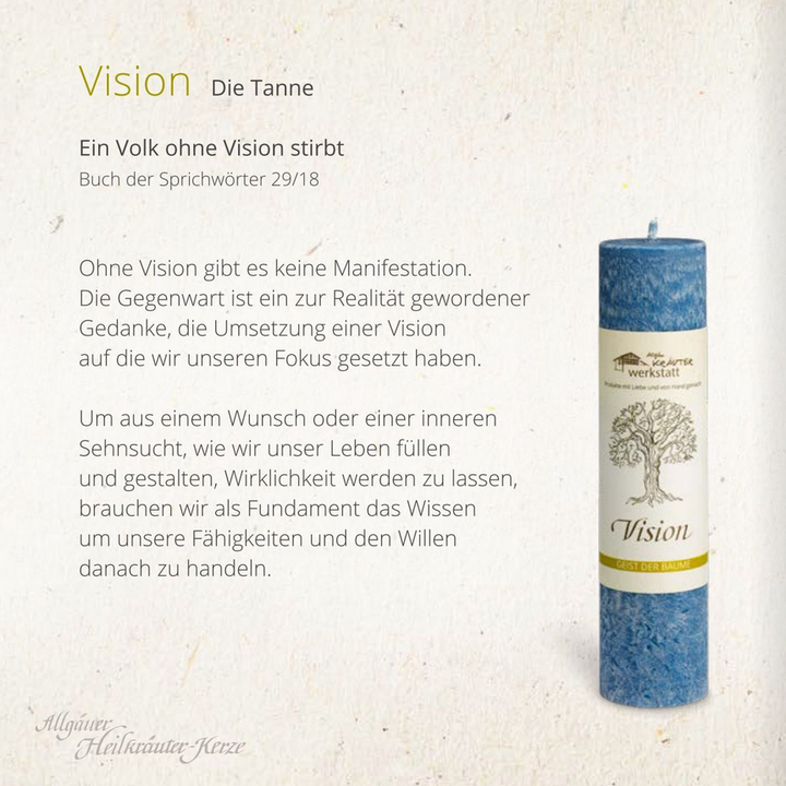 VISION - WEISSTANNE - Geist der Bäume - Allgäuer Heilkräuter Kerze