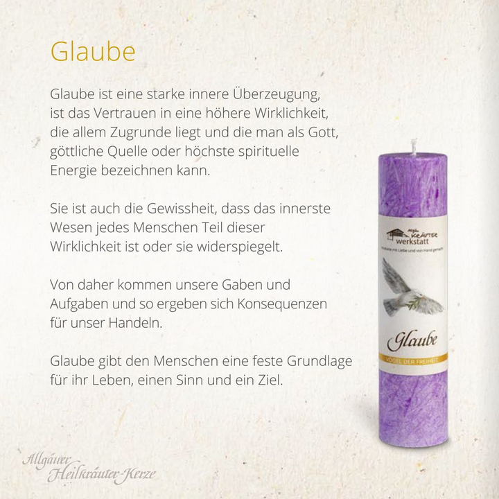 GLAUBE - Allgäuer Heilkräuter Kerze