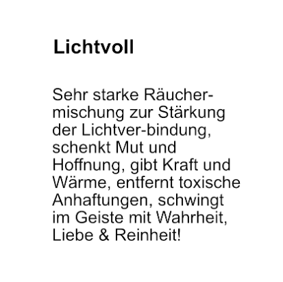 Lichtchrüter zum Räuchern - LICHTVOLL 20g