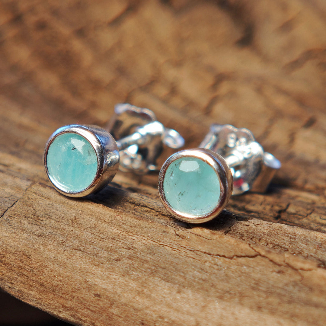 Smaragd facettiert Ohrstecker rund 5mm Silber 925