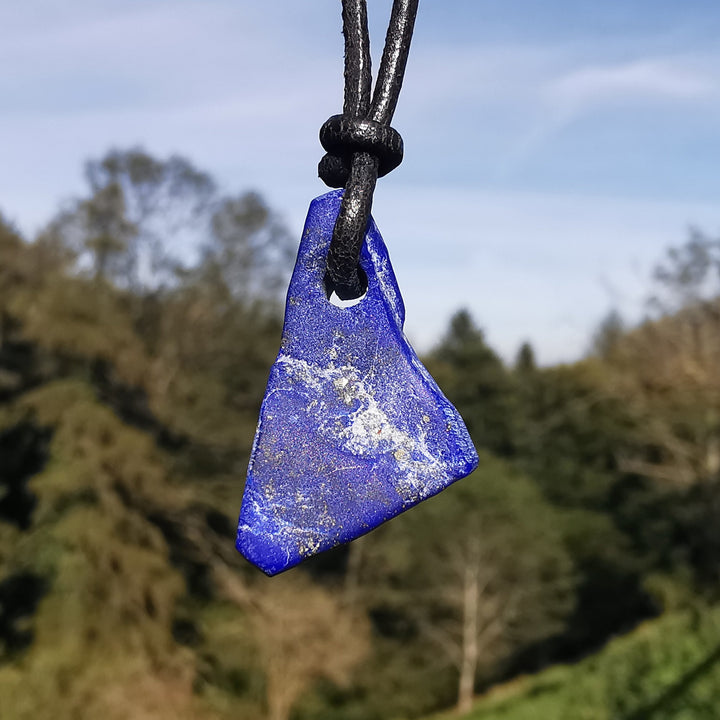 Lapislazuli Anhänger gebohrt naturbelassen