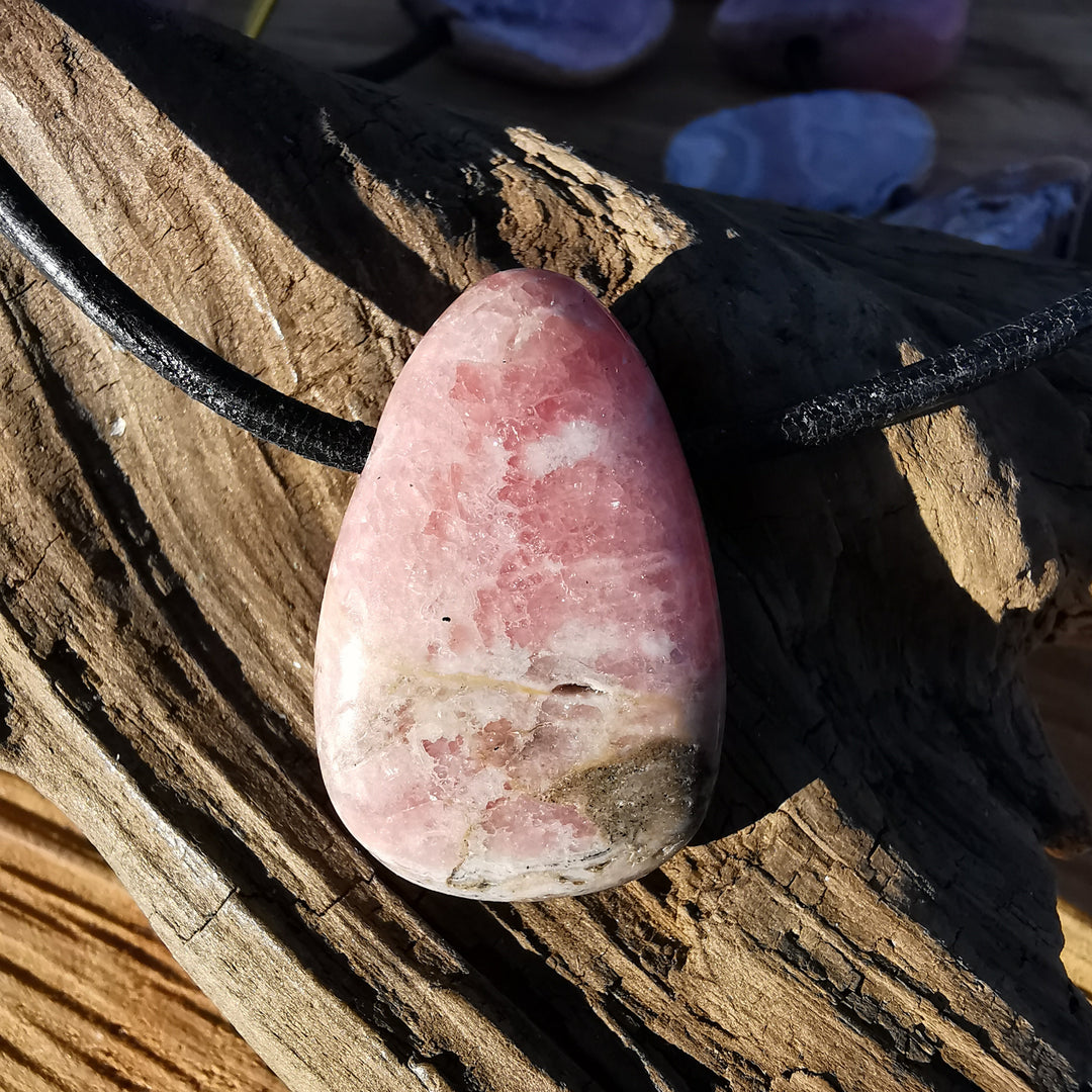 Rhodochrosit Anhänger Trommelstein gebohrt Unikate zur individuellen Auswahl